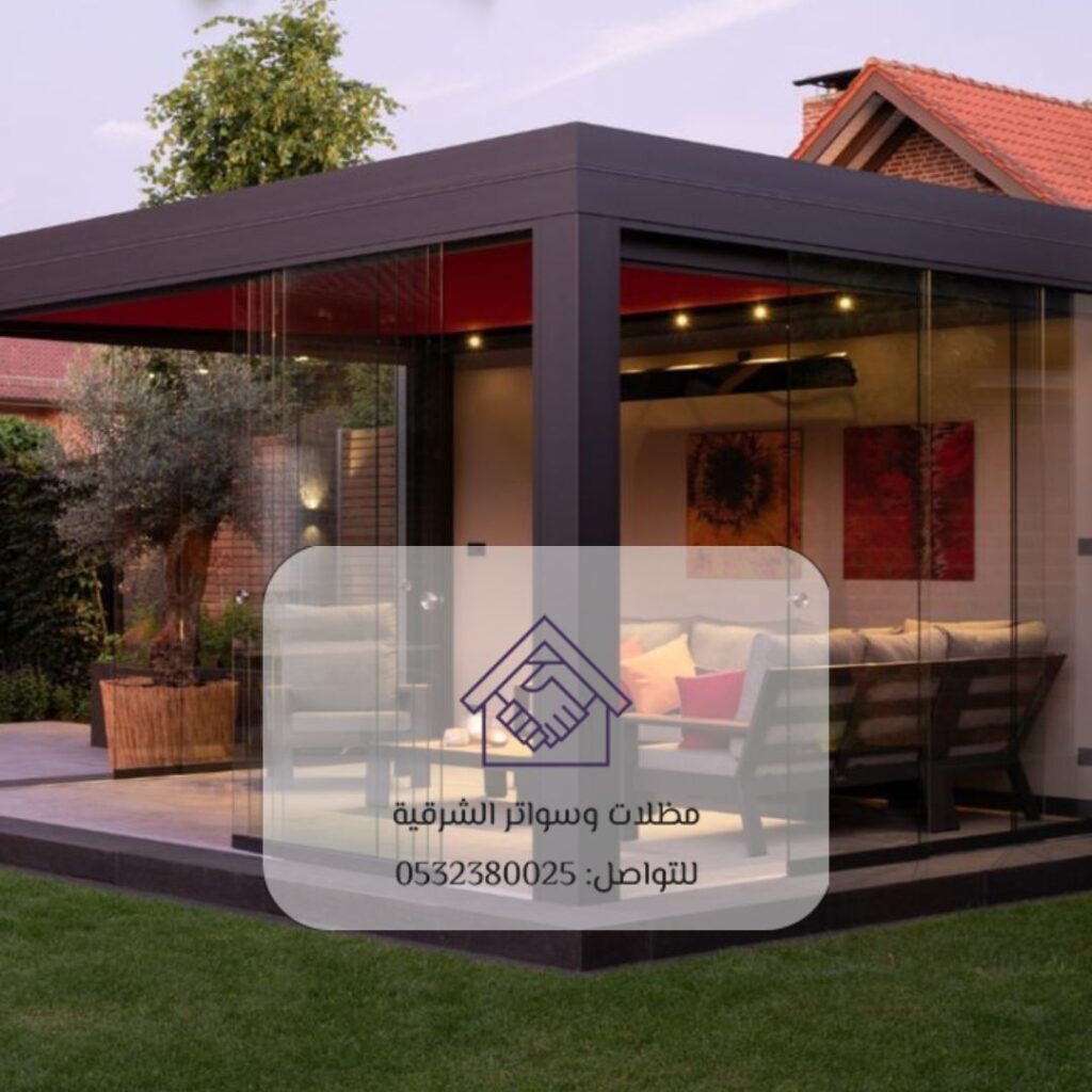 تصميم مظلات حديدية عصرية للمقاهي والمطاعم في الخبر
